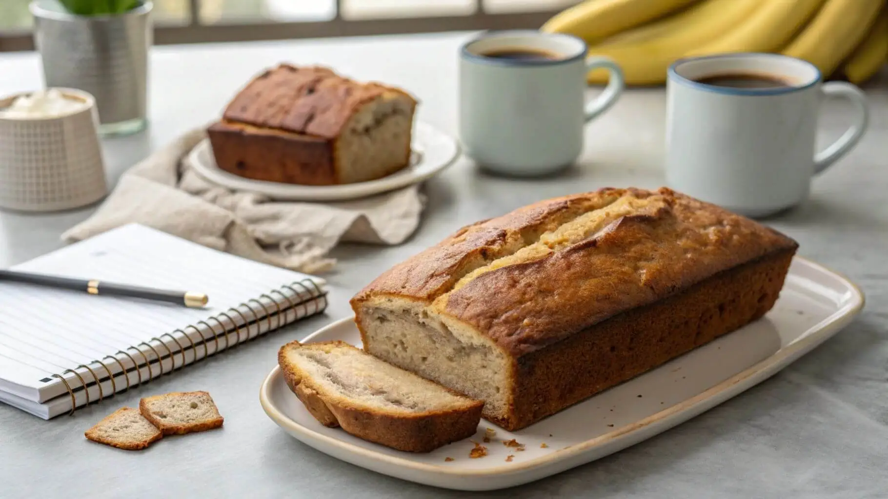 Banana bread decorated for a birthday celebration at work.