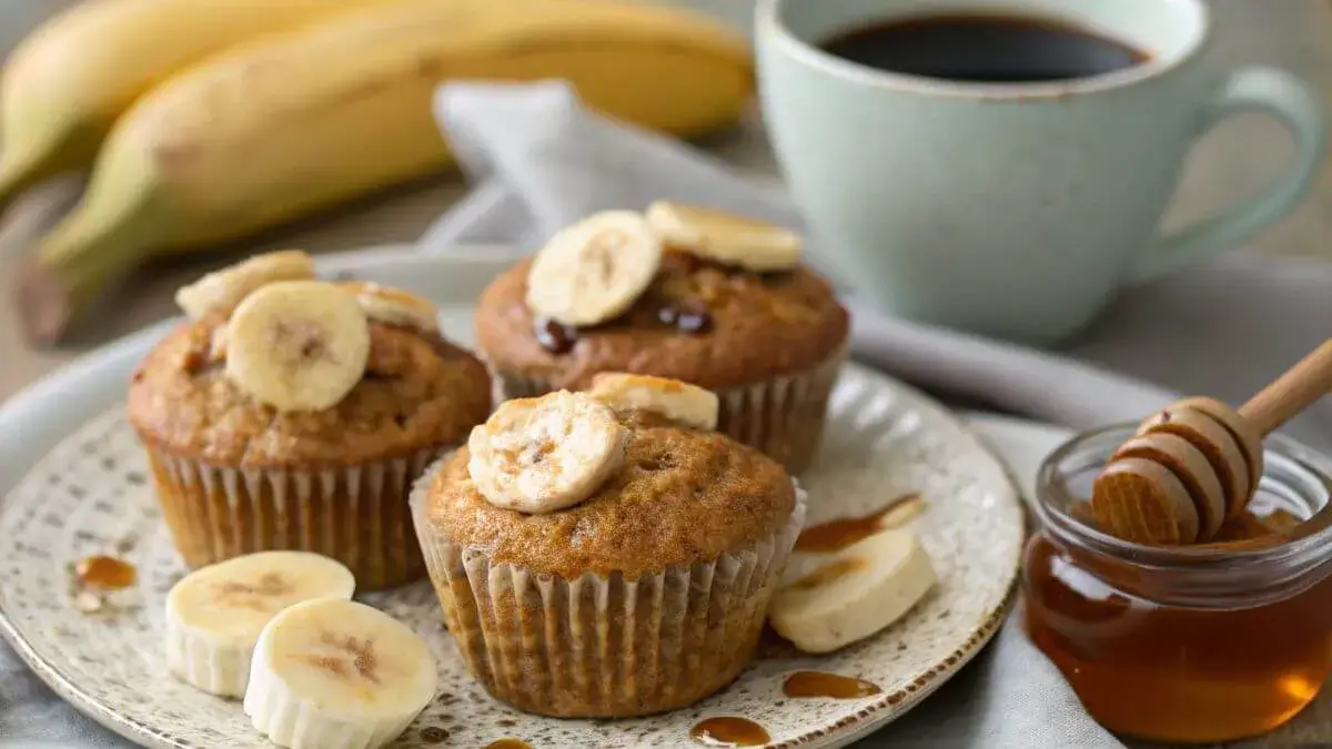 High Protein Banana Muffins Display