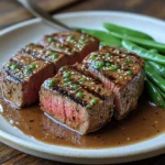 grilled bistro beef steak with herb butter