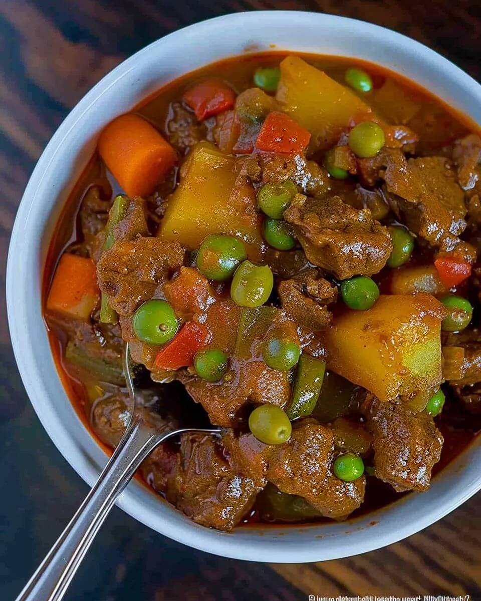 Beef Kaldereta Recipe served with white rice